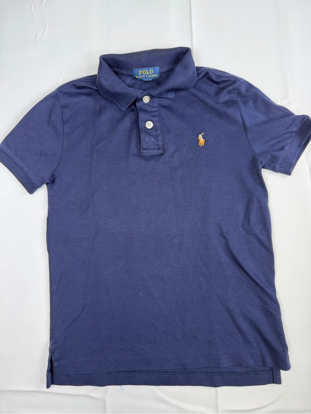 Polo by Ralph Lauren Navy Polo with Yellow Pony Embroidery - perfect